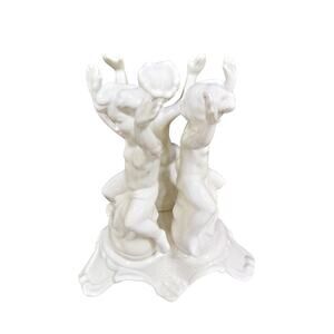 Vintage Italian 3 Cherub Figurine Bowl Support Or Plate Support - Italy